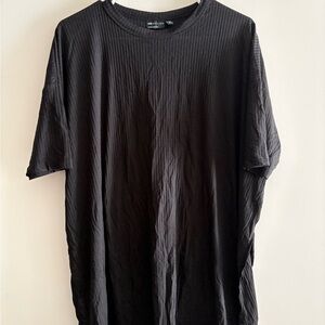 ASOS Maternity Black Short Sleeve Ribbed Shirt with Side Slits